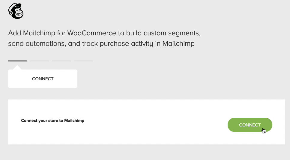 Mailchimp for WooCommerce - cursor clicks - connect