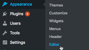 wordpress appearance editor